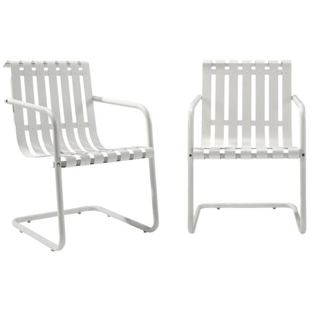 VERANDA Gracie Retro Metal Outdoor Spring Chair - Alabaster White VE383084